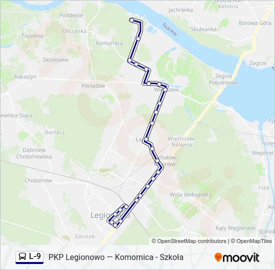 Автобус L-9: карта маршрута
