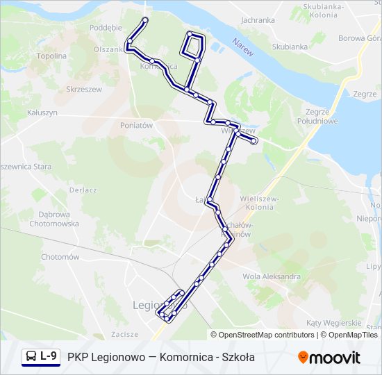 L-9 bus Line Map