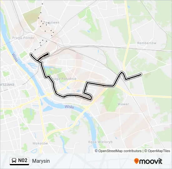 N02 Bus Line Map