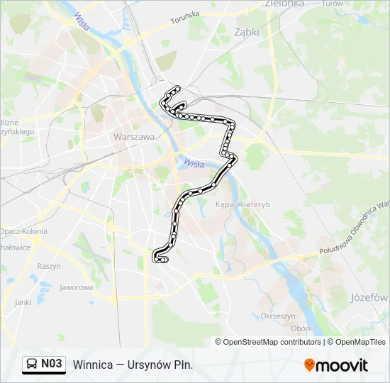 N03 Bus Line Map