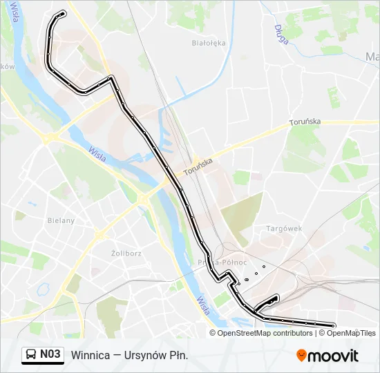 N03 Bus Line Map