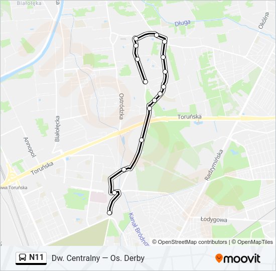 N11 bus Line Map