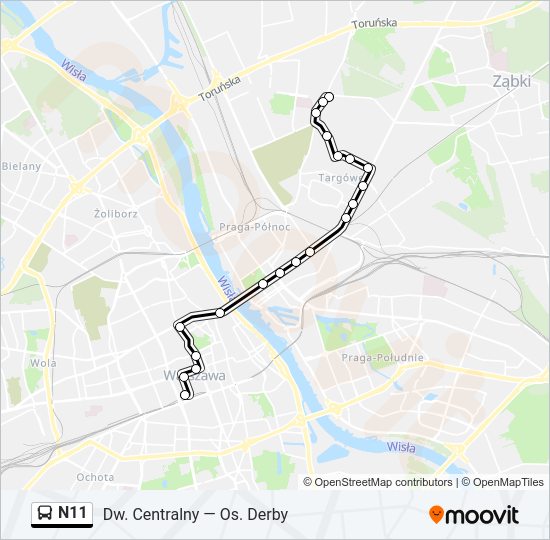 N11 bus Line Map