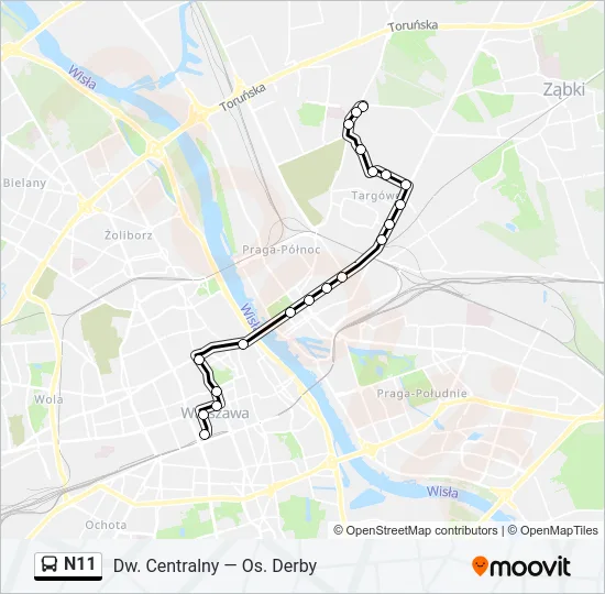 N11 Bus Line Map