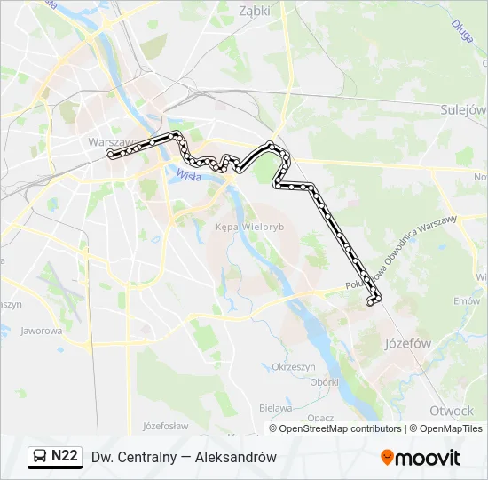 Автобус N22: карта маршрута