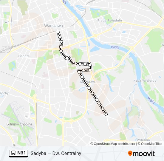 N31 bus Line Map