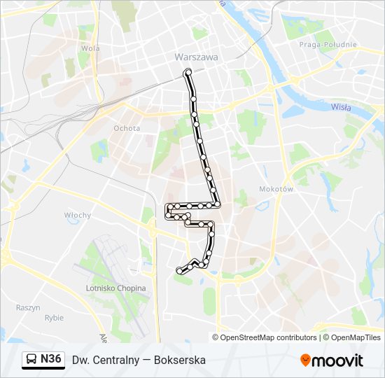 N36 Bus Line Map