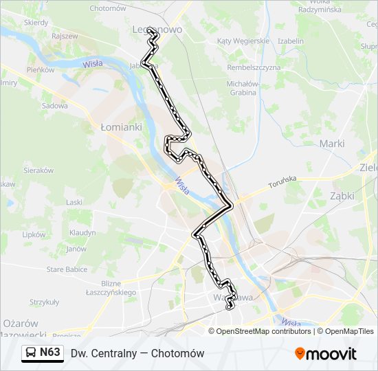 N63 bus Line Map