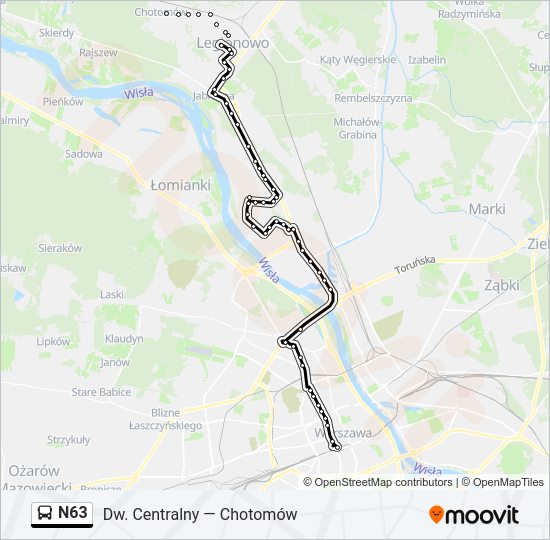 N63 bus Line Map