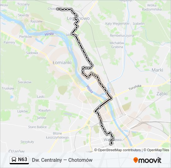 N63 Bus Line Map