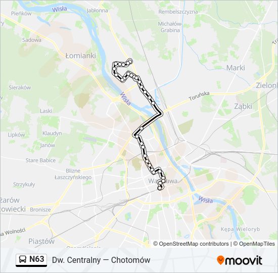 N63 bus Line Map