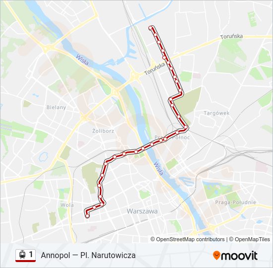 1 light rail Line Map