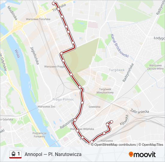 1 light rail Line Map