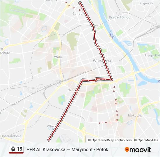 Трамвай 15: карта маршрута