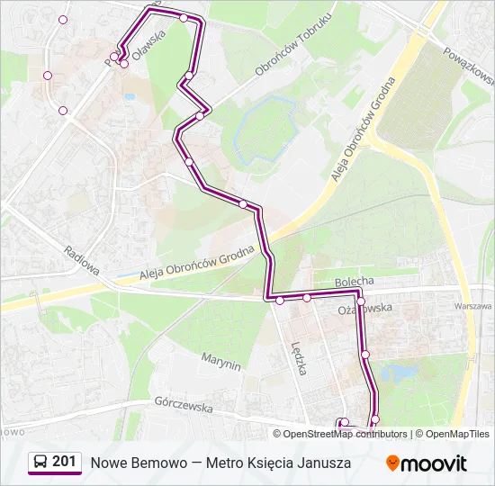 201 Bus Line Map