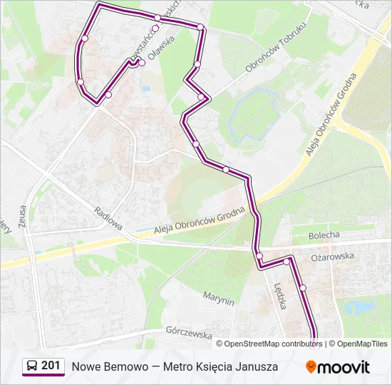 201 Bus Line Map