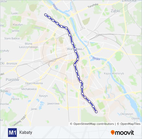 Mapa linii metro M1