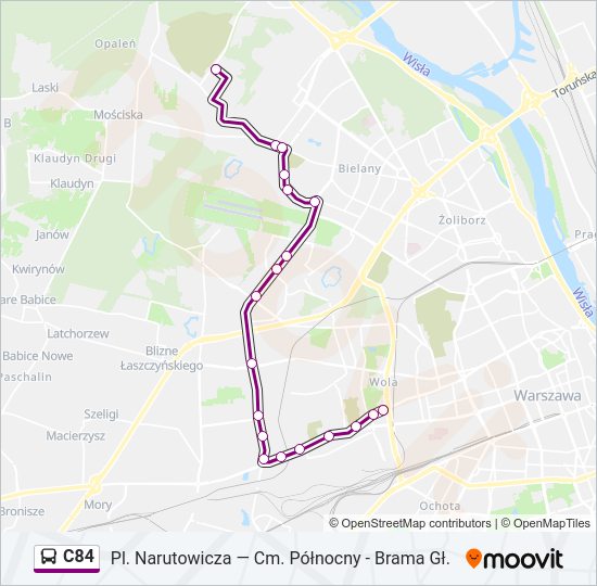 C84 bus Line Map