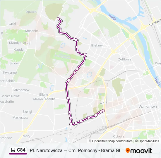 C84 Bus Line Map