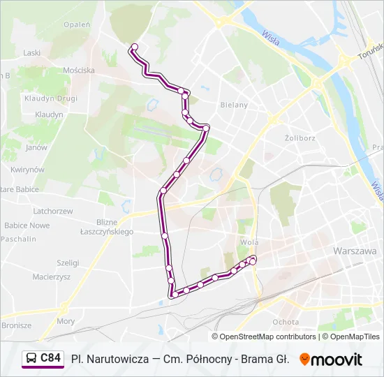 C84 Bus Line Map