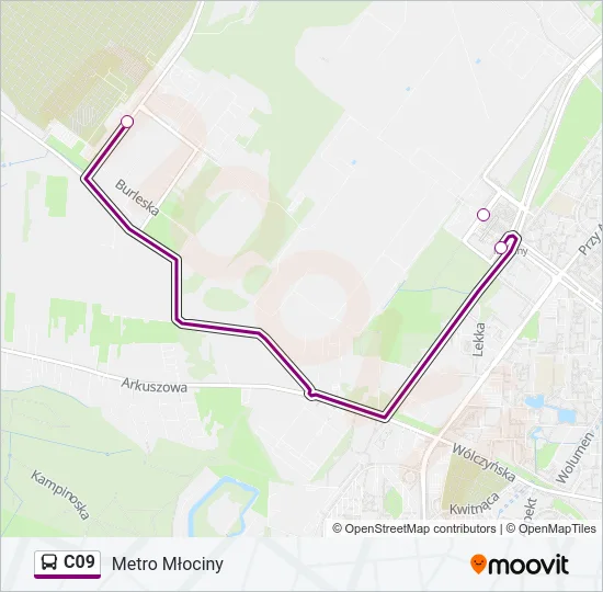 Автобус C09: карта маршрута