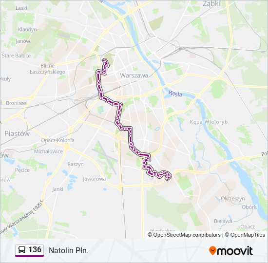 136 bus Line Map