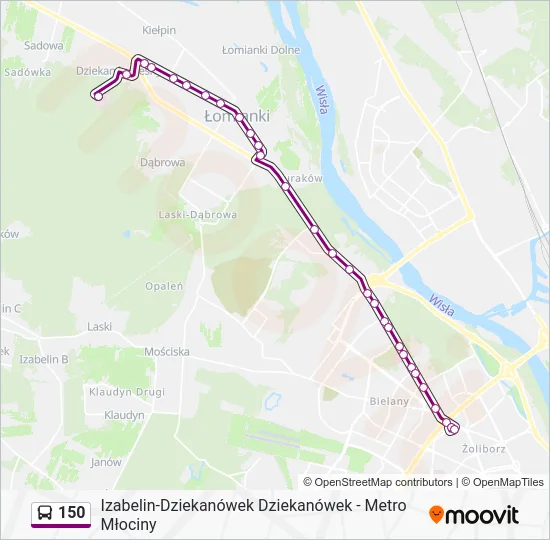 Автобус 150: карта маршрута