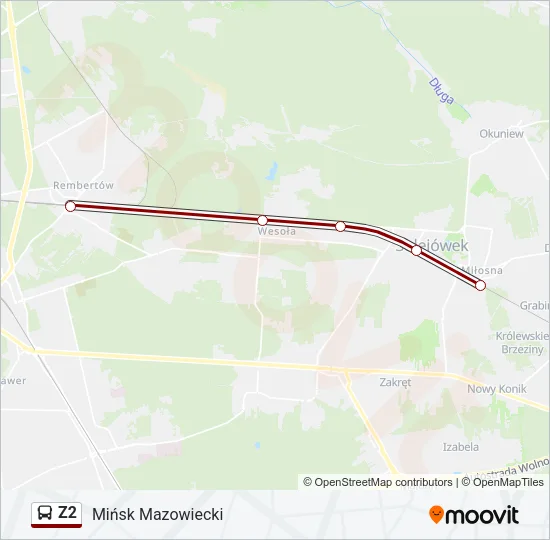 Автобус Z2: карта маршрута