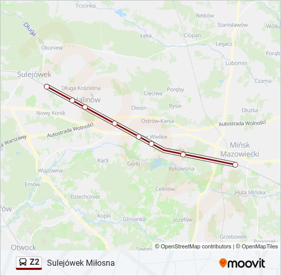 Z2 bus Line Map