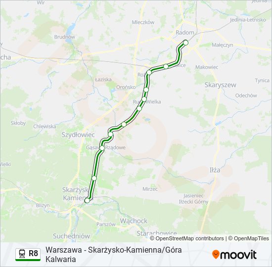 R8 train Line Map