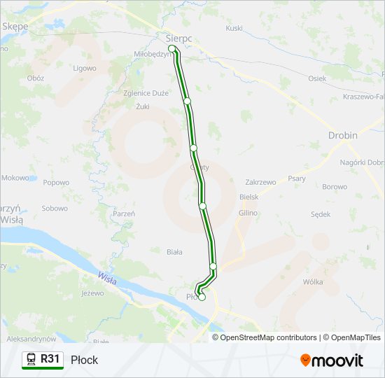 R31 train Line Map