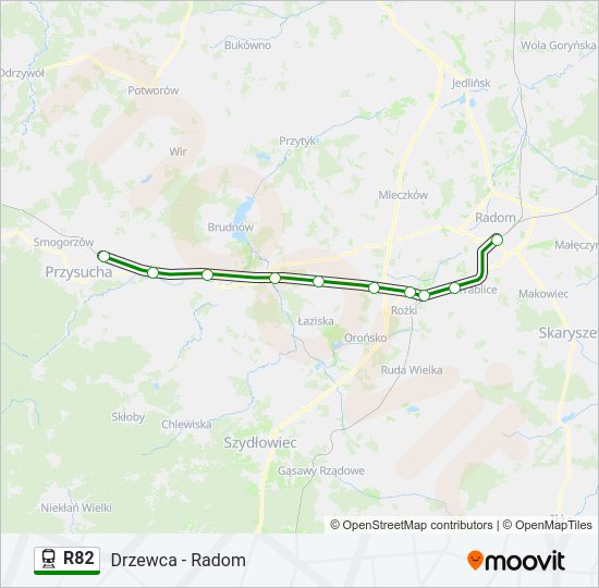 Поезд R82: карта маршрута