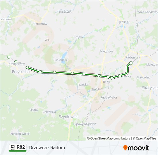 Поезд R82: карта маршрута