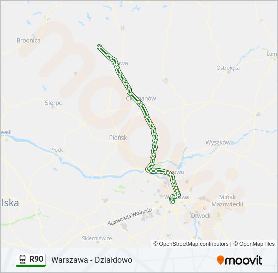 R90 train Line Map