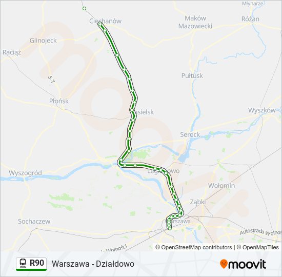 R90 train Line Map