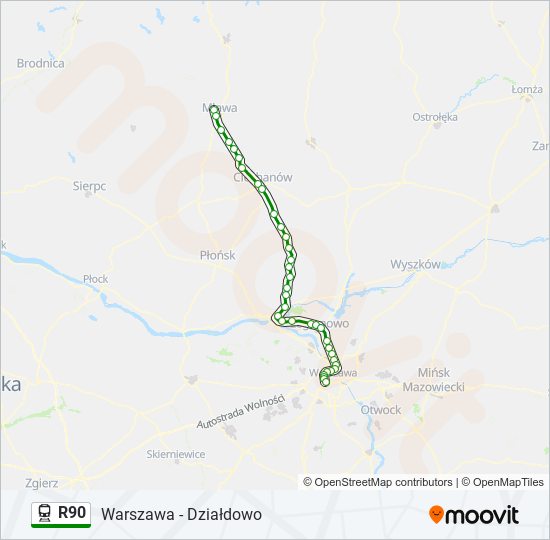 R90 train Line Map