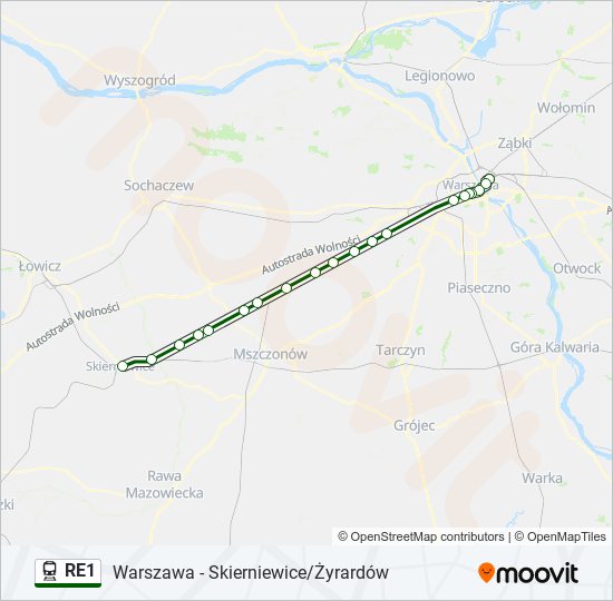 RE1 train Line Map