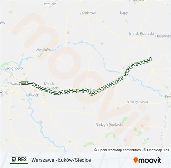 RE2 train Line Map