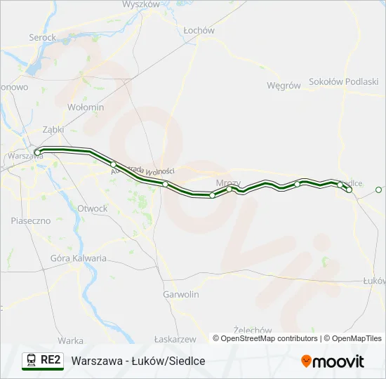 RE2 Train Line Map