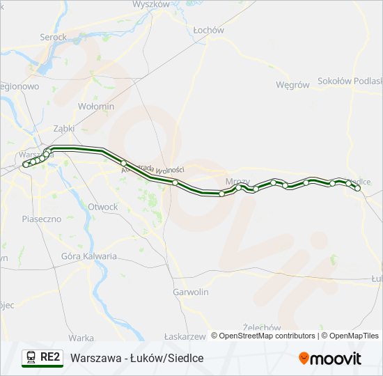 RE2 train Line Map