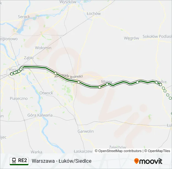 RE2 Train Line Map