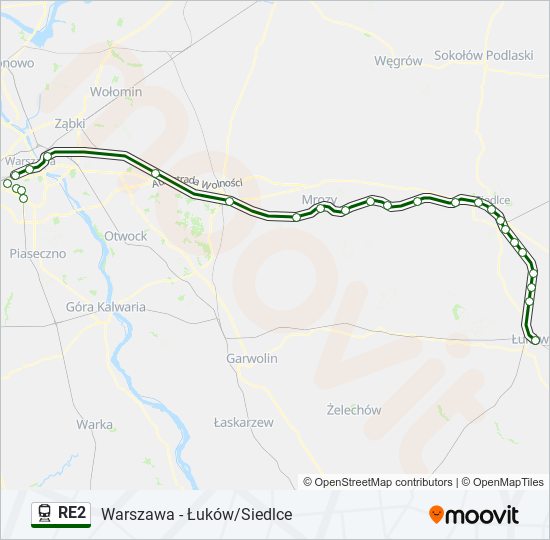 RE2 train Line Map