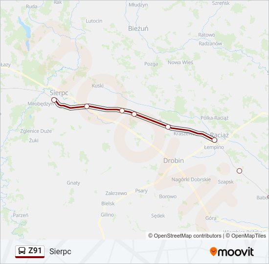 Z91 bus Line Map