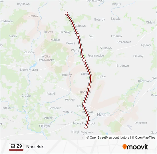 Автобус Z9: карта маршрута