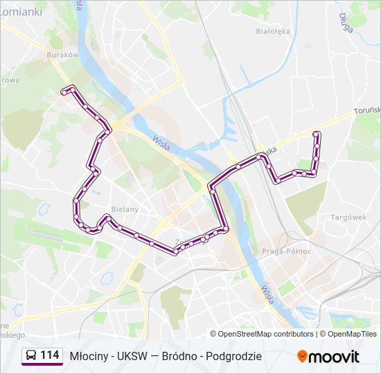 114 Bus Line Map