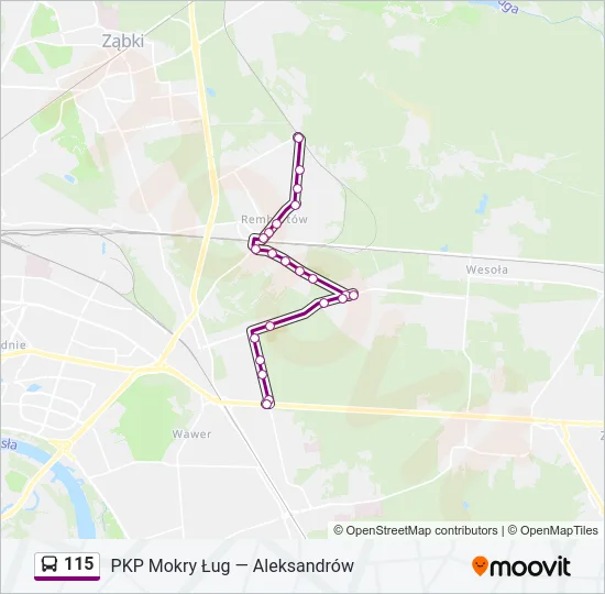 115 Bus Line Map