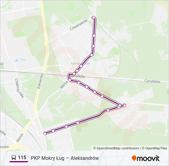 115 Bus Line Map