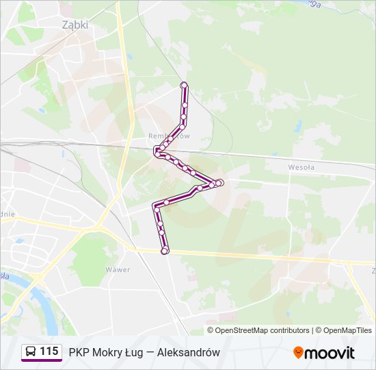 115 bus Line Map