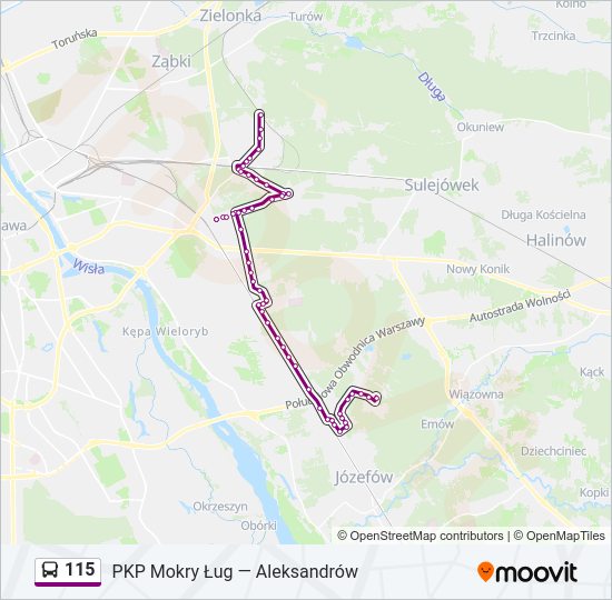 115 bus Line Map