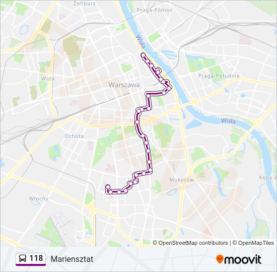 118 bus Line Map